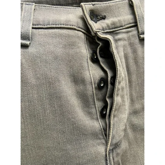 Rag & Bone NY Standard Issue Gray Button Fly Destroyed Skinny Jeans 34 - Picture 4 of 6